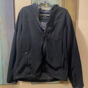 L.L Bean PolarTech Hooded Fleece Logo Jacket L